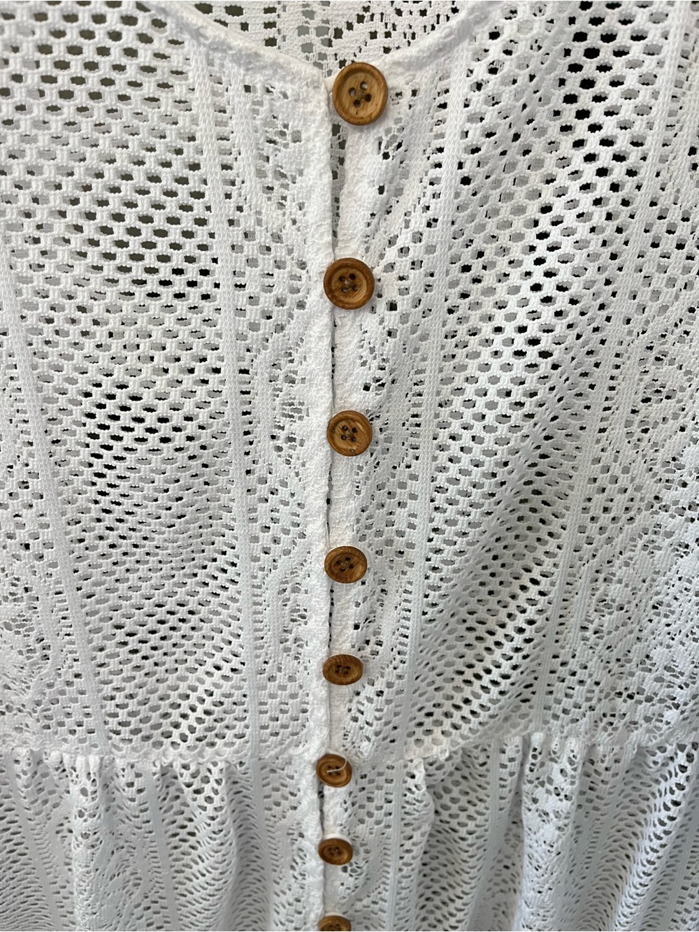 🤍 White Crochet Lace Tunic Dress L | Boho Coastal Coverup Chic | Ava James - Picture 4 of 7